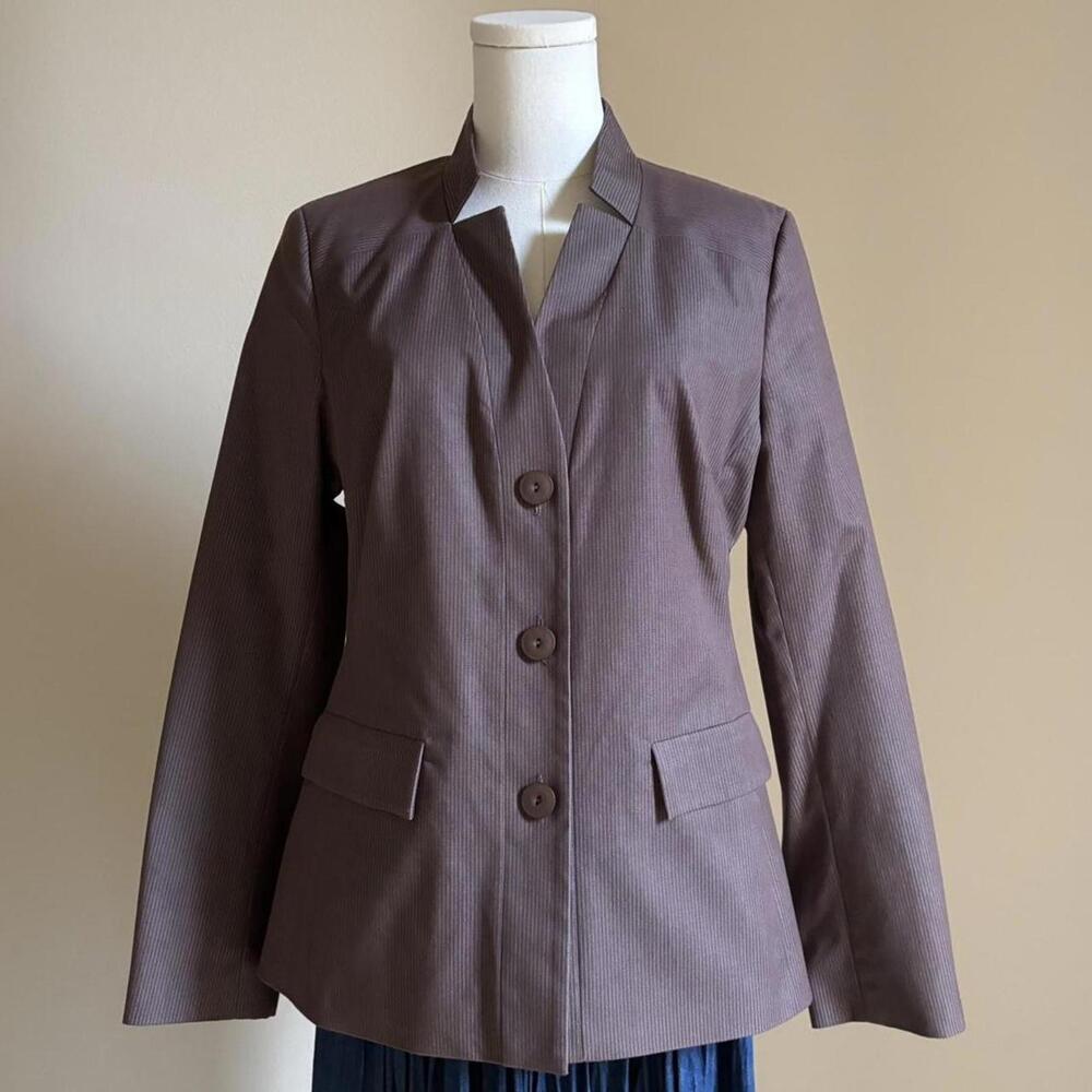 Pendleton Brown Jacket With White Pinstripes - image 8